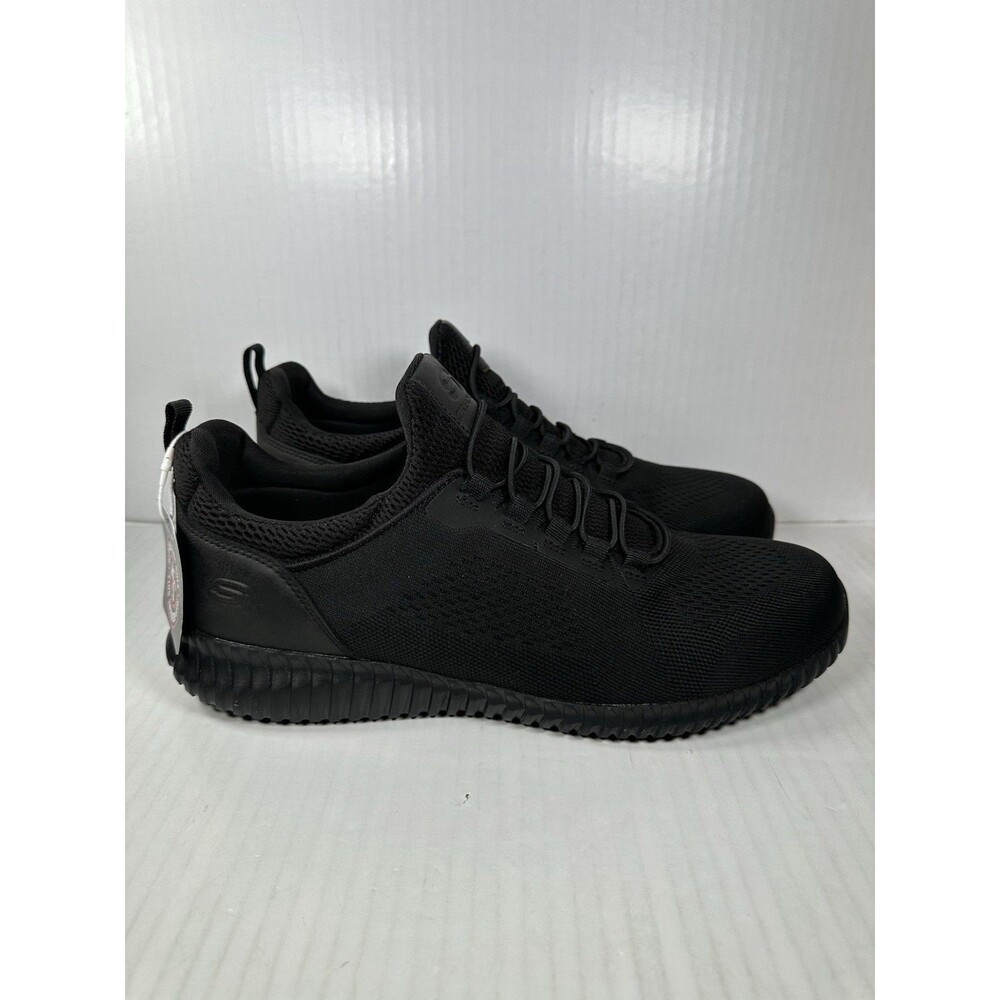 Skechers Mens Size 13 WIDE Black Cessnock Slip Resistant Relaxed Shoe 77188W NEW